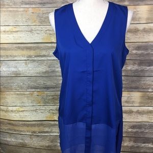 Banana Republic Blue Sleeveless Tunic Blouse
